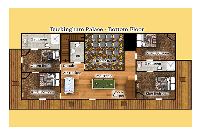 Gatlinburg Cabin Buckingham Palace 9 Bedroom Sleeps 28